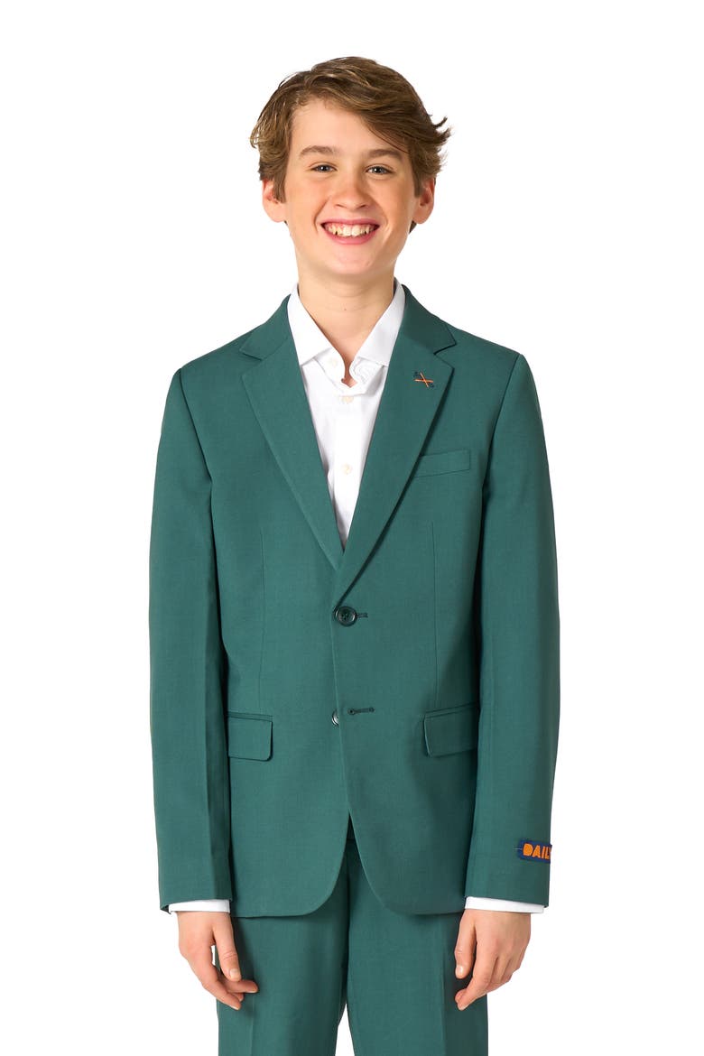 Kids' Daily Posy Green Stretch Suit, Alternate, color, GREEN