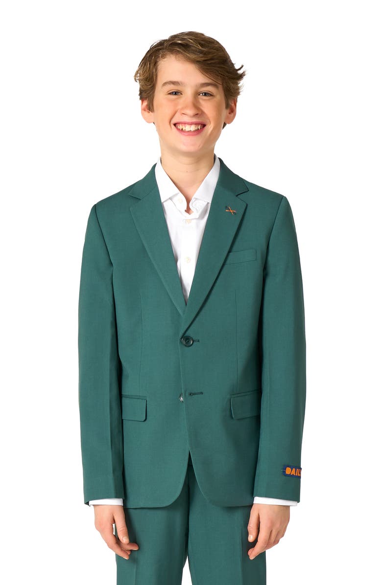 OppoSuits Kids' Daily Posy Green Stretch Suit, Alternate, color, Green
