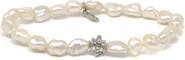 Anzie Bohème White Keshi Pearl Stretch Bracelet