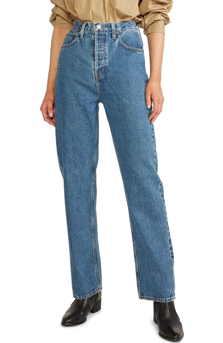 ÉTICA Carine Superhigh Waist Straight Leg Jeans, Main, color,