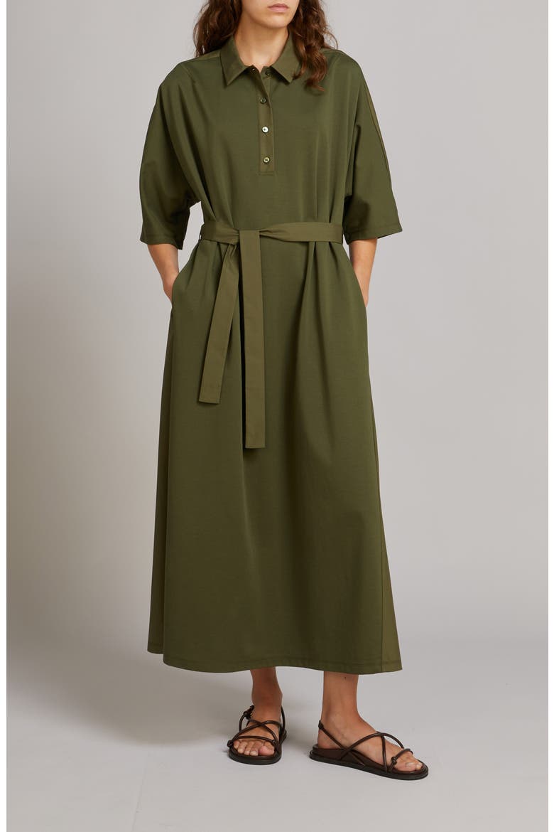 long jersey shirt dress Carmen Jersey Shirt Dress in NAVY MULTI