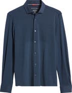 Stone Rose Solid Performance Piqué Button-Up Shirt