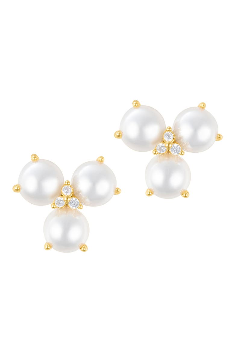 Freshwater Pearl Stud Earrings, Alternate, color, WHITE