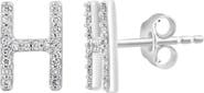 EFFY Sterling Silver Diamond 'H' Initial Stud Earrings