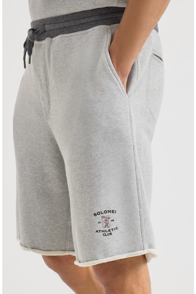 Cotton French terry Bermuda shorts with embroidery, Alternate, color, Grey