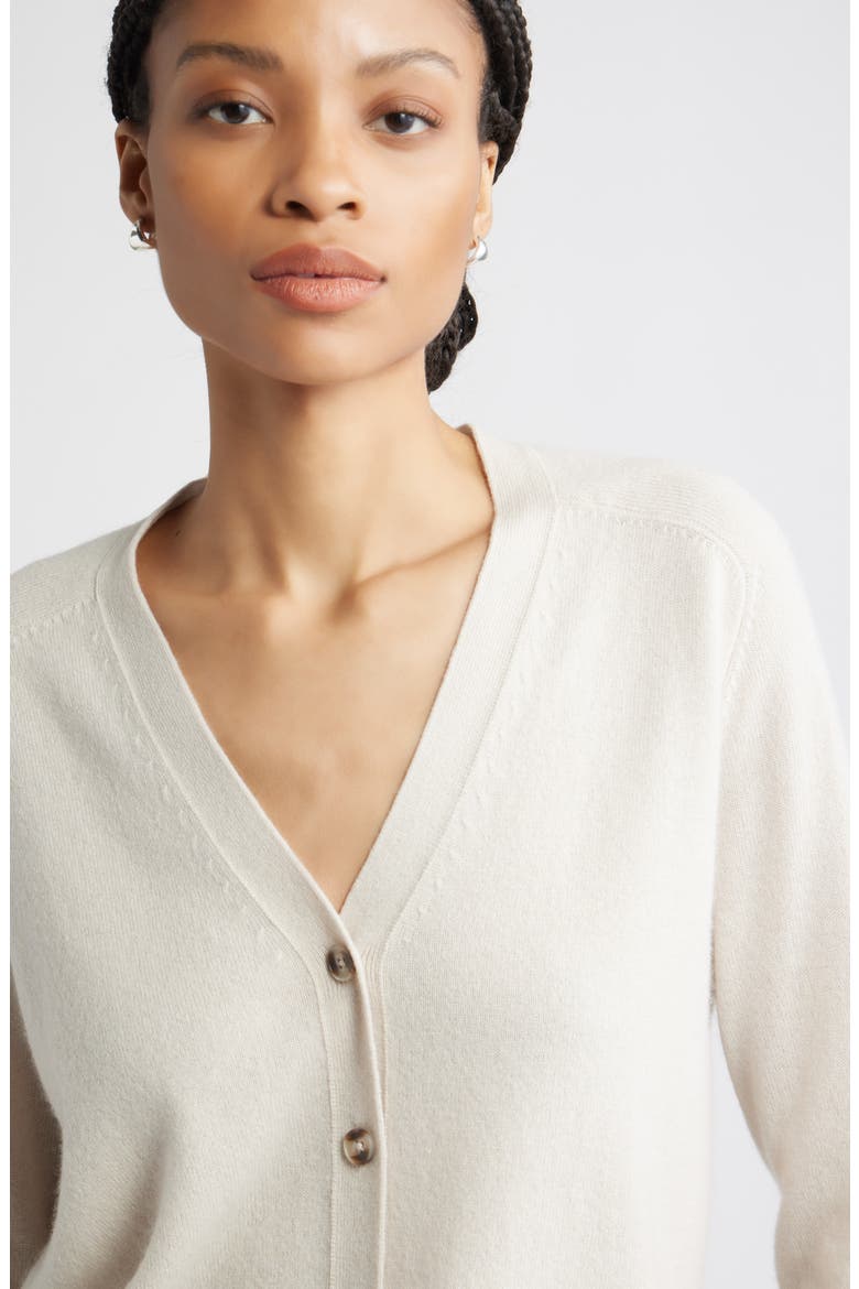 Cashmere V-Neck Cardigan, Alternate, color, IVORY SAND