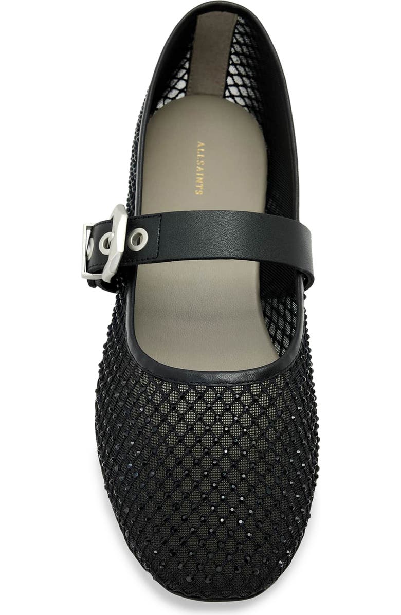 AllSaints Holly Mesh Ballet Flat, Alternate, color, Black