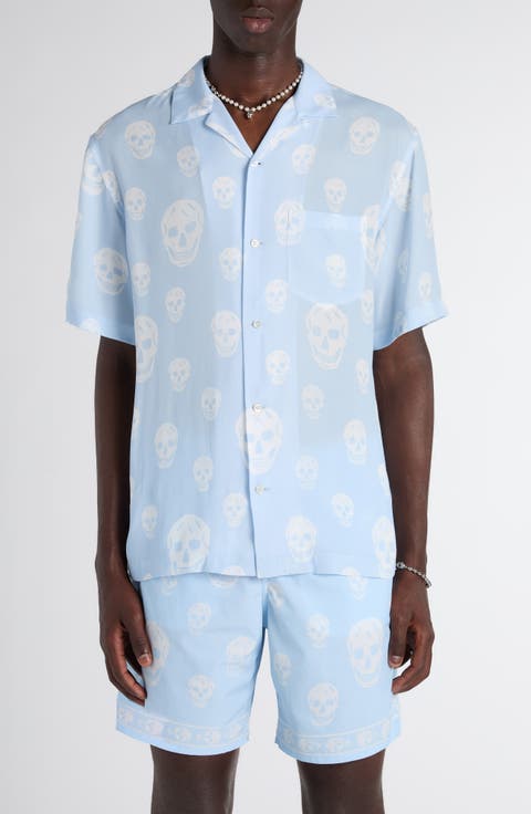 Skull Print Camp Shirt