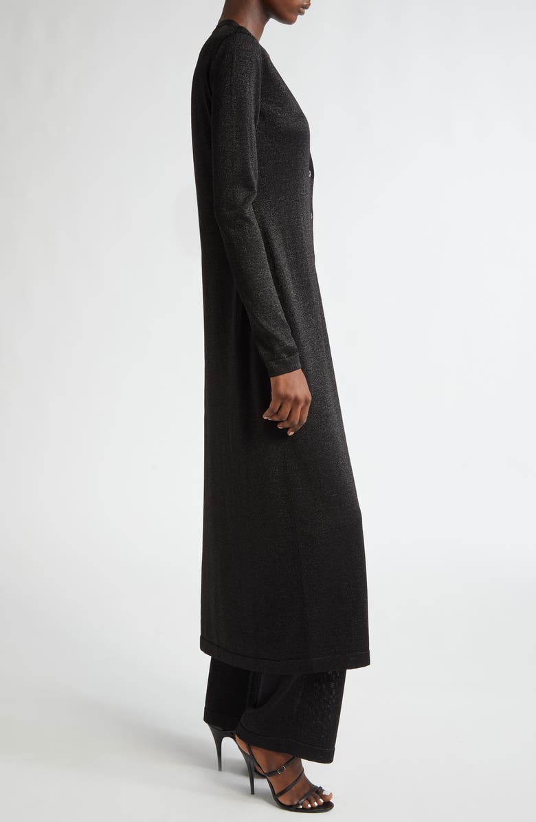 Missoni Glitter Effect Longline Cardigan, Alternate, color, Black