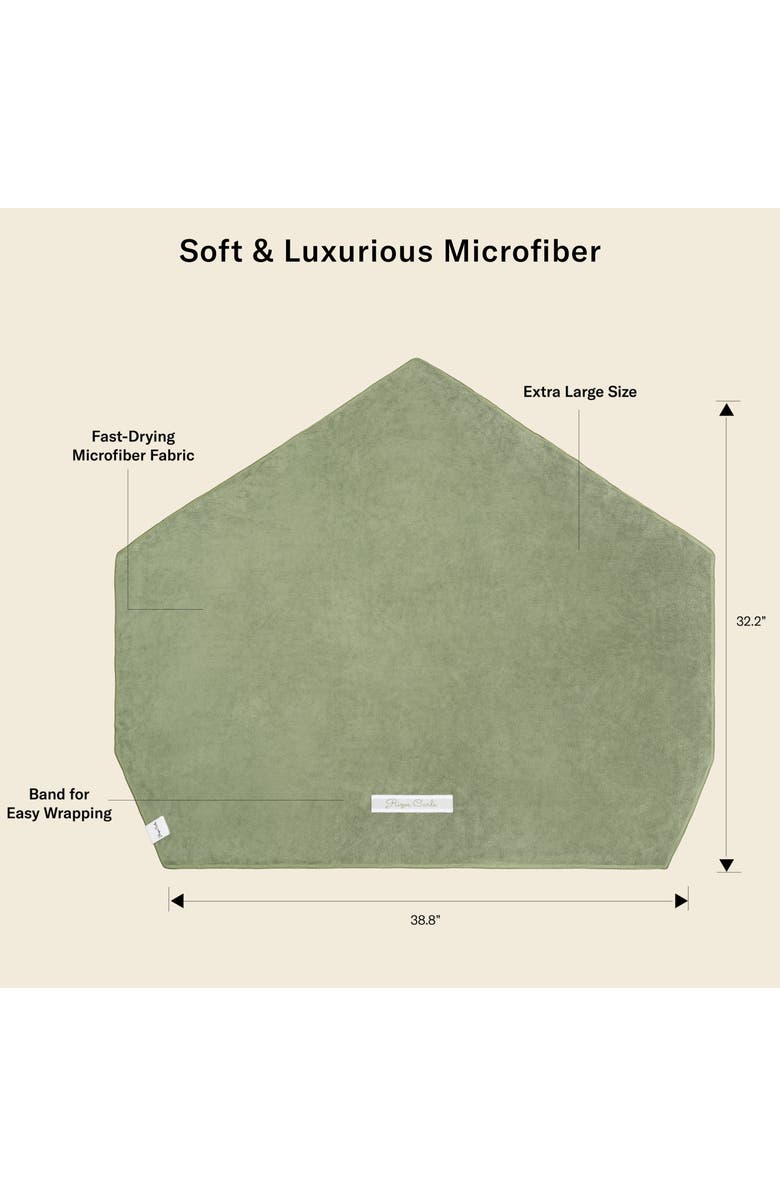 RIZOS CURLS Microfiber Towel Wrap, Alternate, color, Sage Green