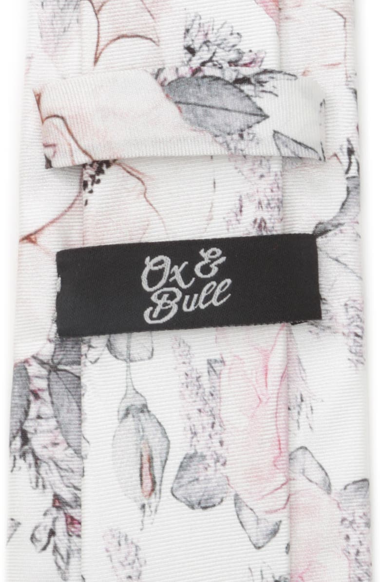 Cufflinks, Inc. Painted Floral Silk Tie, Alternate, color, Grey