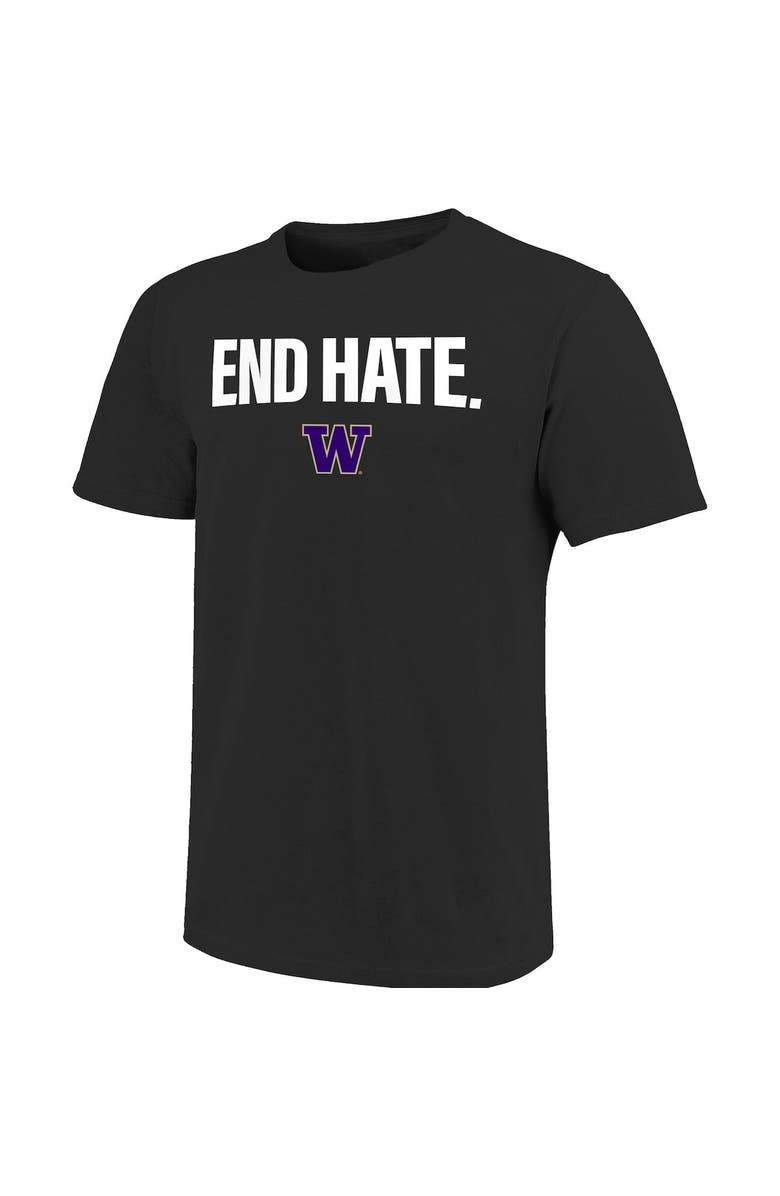 IMAGE ONE Men's Black Washington Huskies End Hate T-Shirt, Alternate, color, 