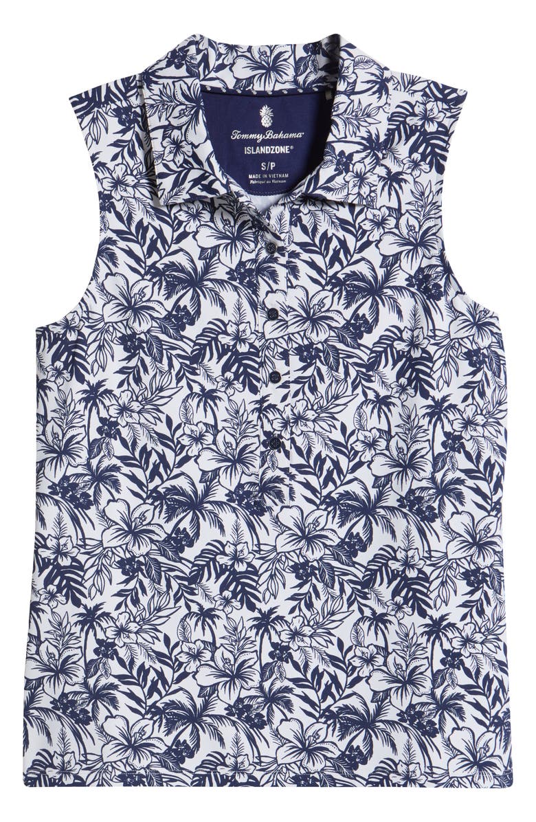 Tommy Bahama Aubrey Seaport Floral Sleeveless Performance Polo, Alternate, color, Island Navy