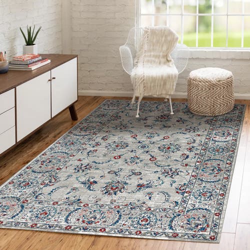 Jonathan Y Modern Persian Vintage Area Rug In Light Gray/red