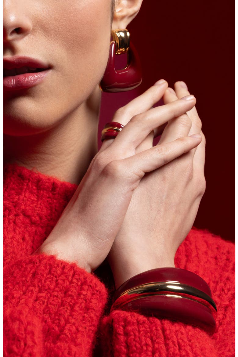 Ostuni Ring, Alternate, color, Red & Gold