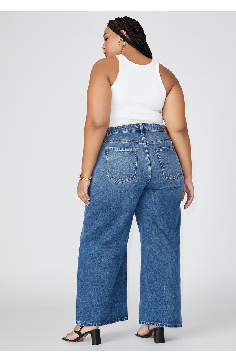 ELOQUII The Yvette Rigid Wide Leg Jean, Alternate, color, Dark Wash Denim
