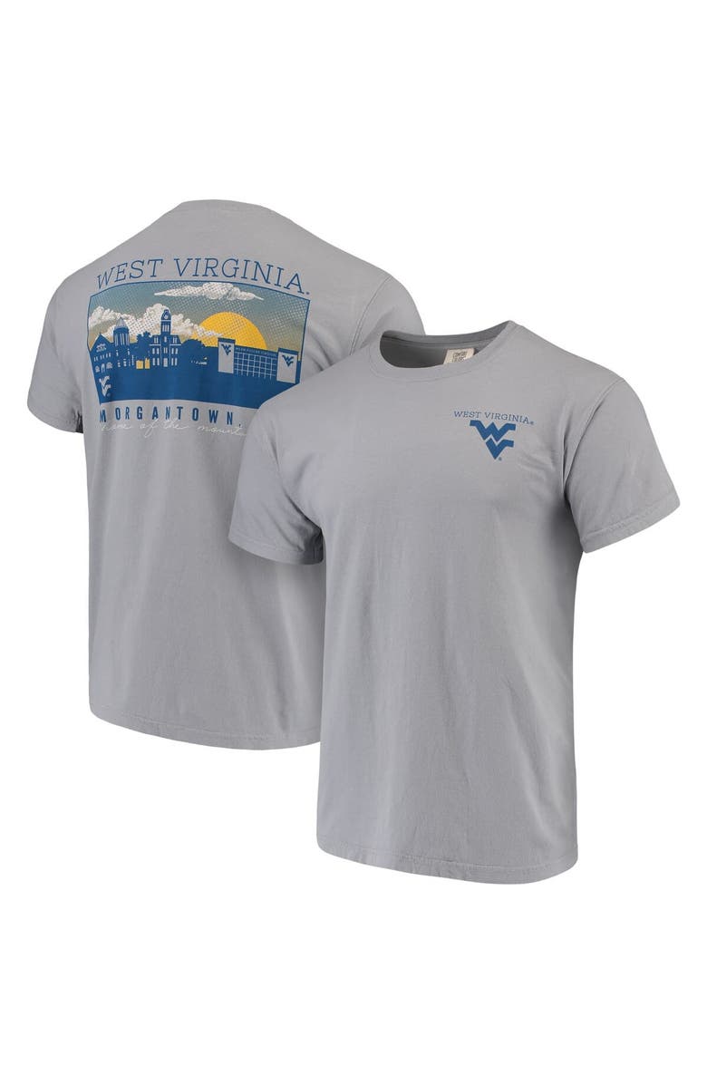 IMAGE ONE Men's Gray West Virginia Mountaineers Comfort Colors Campus Scenery T-Shirt, Main, color, 