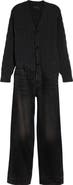 Haikure Janice Merino Wool Cardigan & Distressed Slim Straight Leg Jeans Jumpsuit