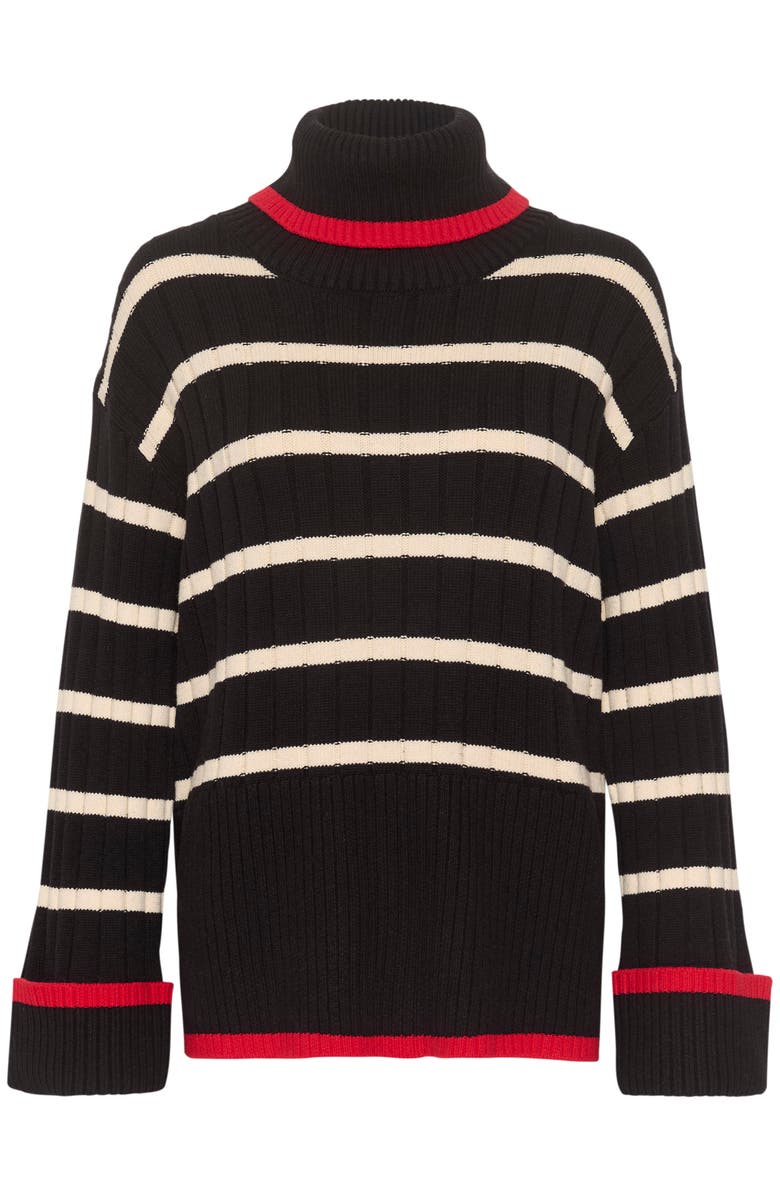 Soaked in Luxury Slmusling Rollneck Rib Knit Pullover, Alternate, color, Black