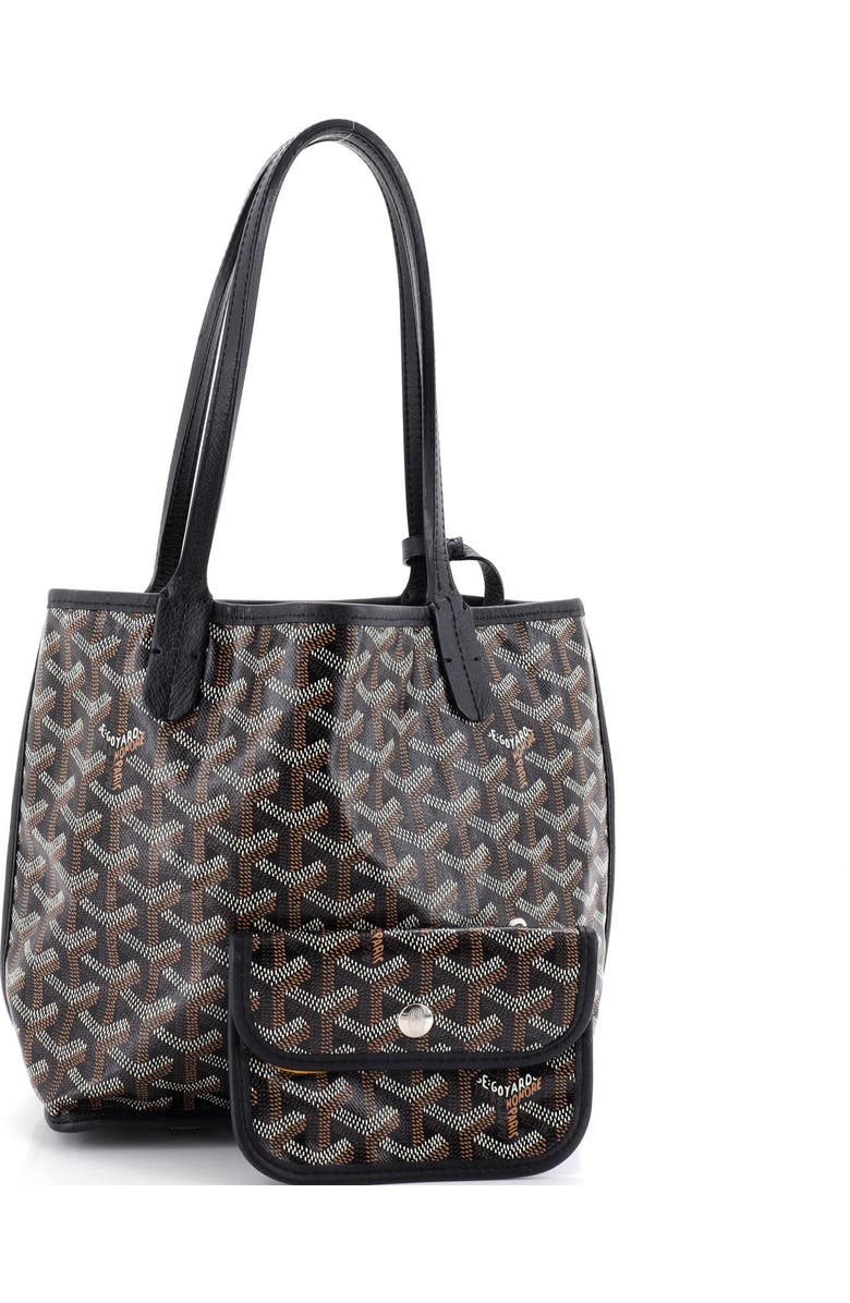 Pre-Owned Goyard Anjou Reversible Tote Coated Canvas Mini, Alternate, color, Black