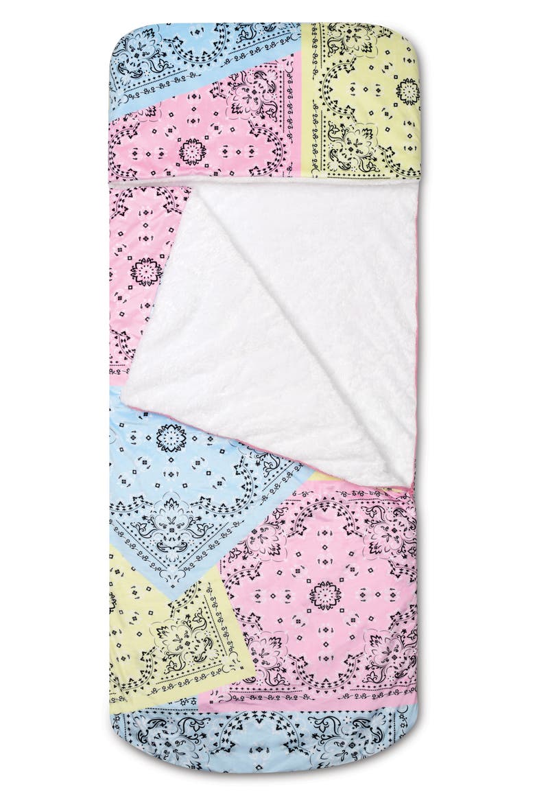 Bandana Patchwork Sleeping Bag, Alternate, color, BLUE