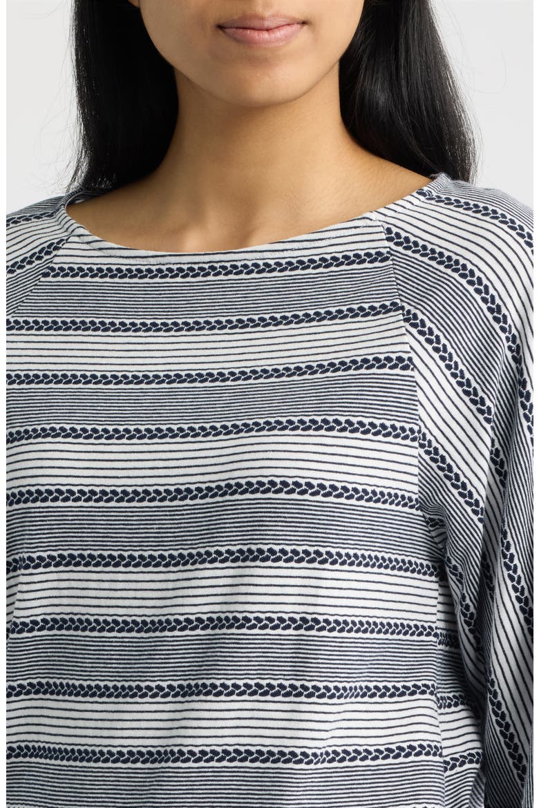 Raglan Stripe Knit Top, Alternate, color, IVORY/ DK NAVY
