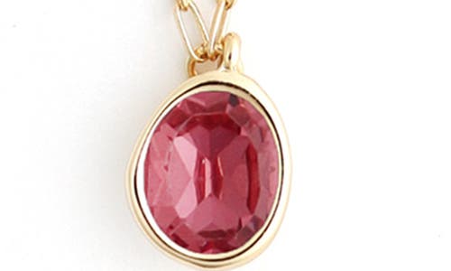 Panacea Crystal Oval Pendant Necklace In Gold