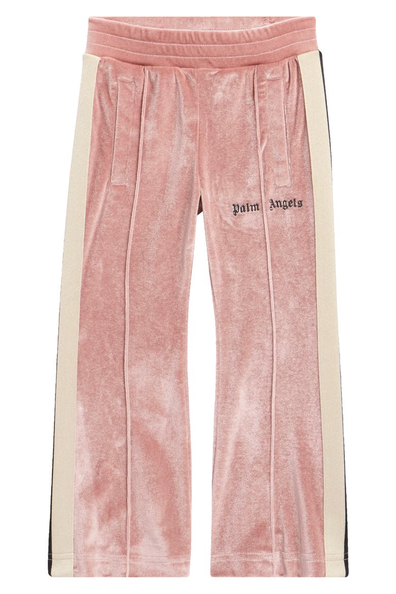 Kids' Chenille Track Flare Pants, Main, color, ANTIQUE ROSE BLACK