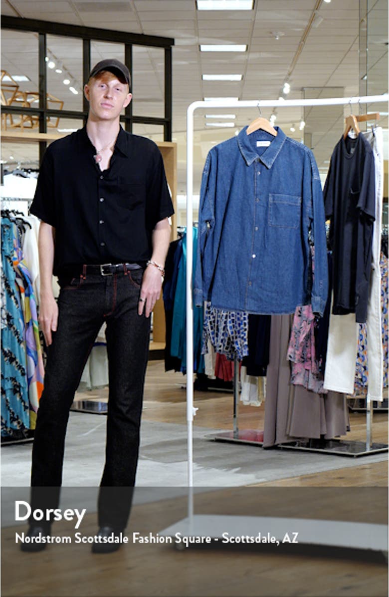 Relaxed Denim Button-Up Overshirt, sales video thumbnail