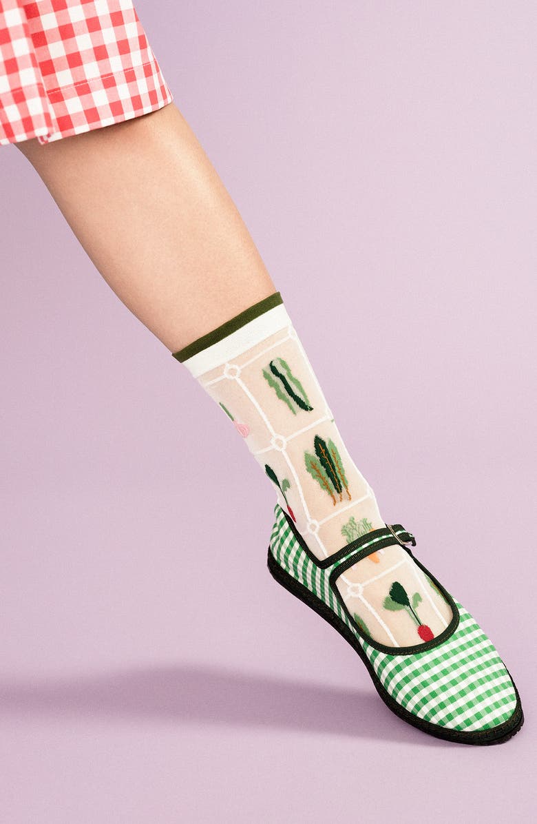 Hansel From Basel Yachae Sheer Crew Socks, Alternate, color,