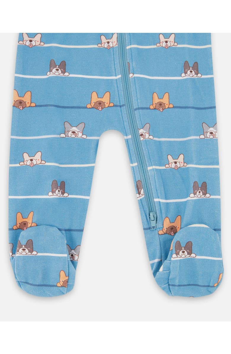 Deux par Deux One-Piece Organic Cotton Pajama Dog, Alternate, color, Blue