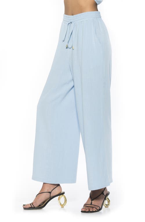 Alexia Admor Xila Linen-blend Wide Leg Pant In Blue