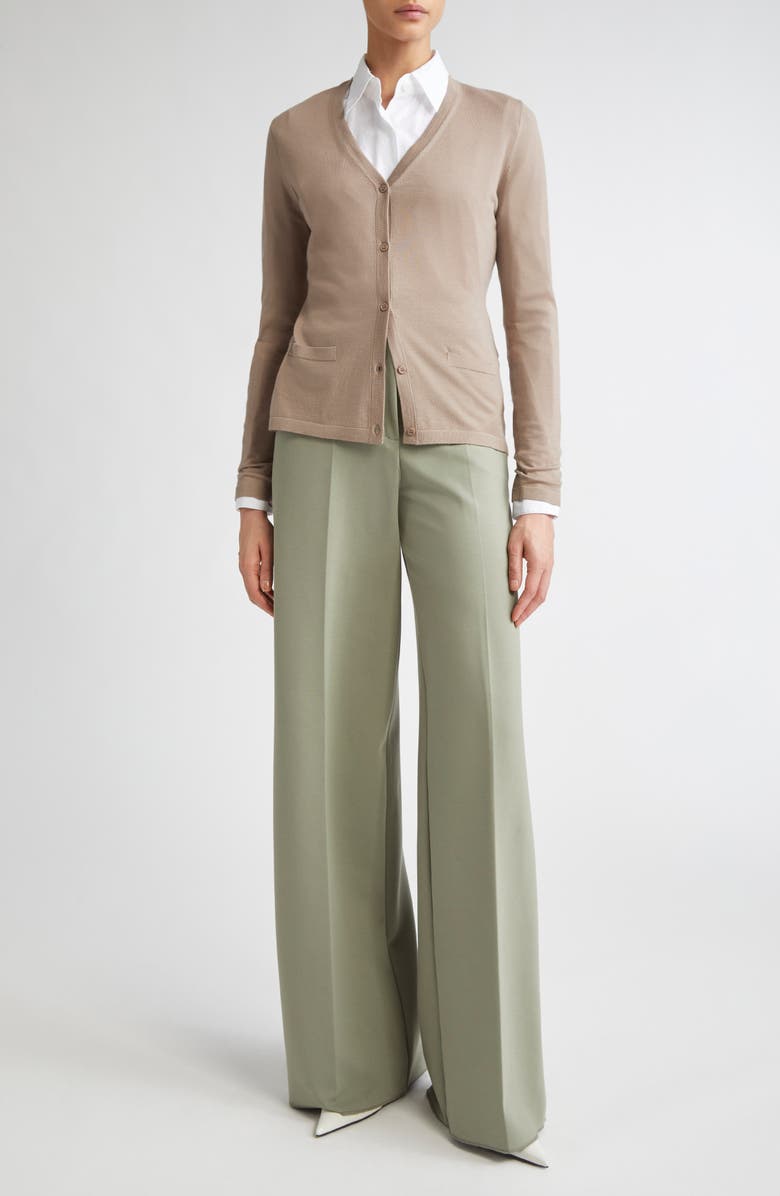 Max Mara Kenya Virgin Wool Cardigan, Alternate, color, Turtledove