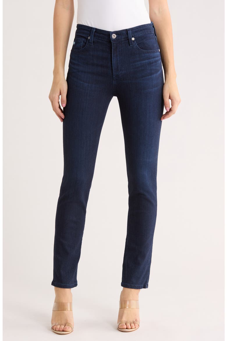 Mari Mid Rise Slim Straight Leg Jeans, Main, color, KAST