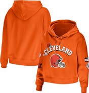 WEAR by Erin Andrews Women's WEAR by Erin Andrews Orange Cleveland Browns Modest Cropped Pullover Hoodie