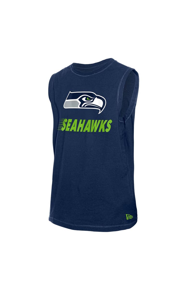 New Era Men's New Era College Navy Seattle Seahawks Leisure Collection Tank Top, Alternate, color, College Navy