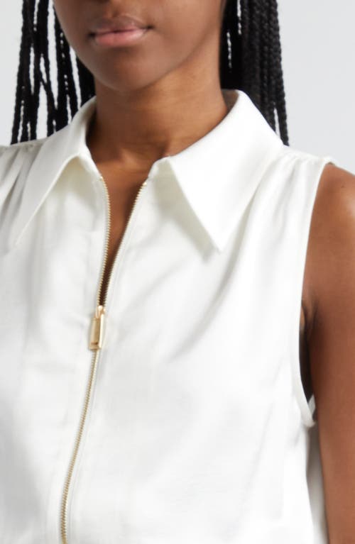 Ramy Brook Waverly Sleeveless Satin Dress In White