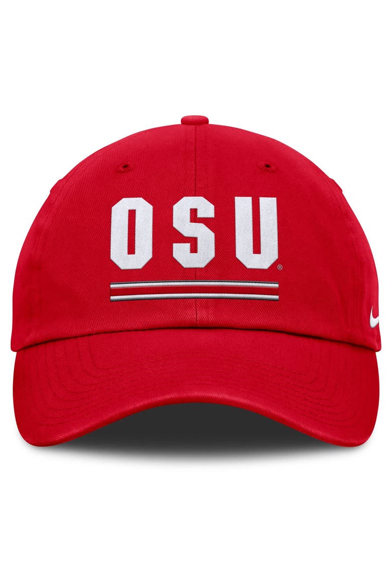 Men's Nike Scarlet Ohio State Buckeyes Club Campus Adjustable Hat, Alternate, color, Scarlet