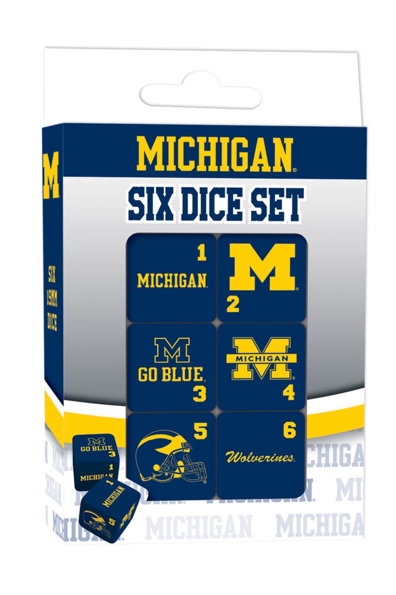 Michigan Wolverines Dice Set - 19mm, Main, color, Multicolor