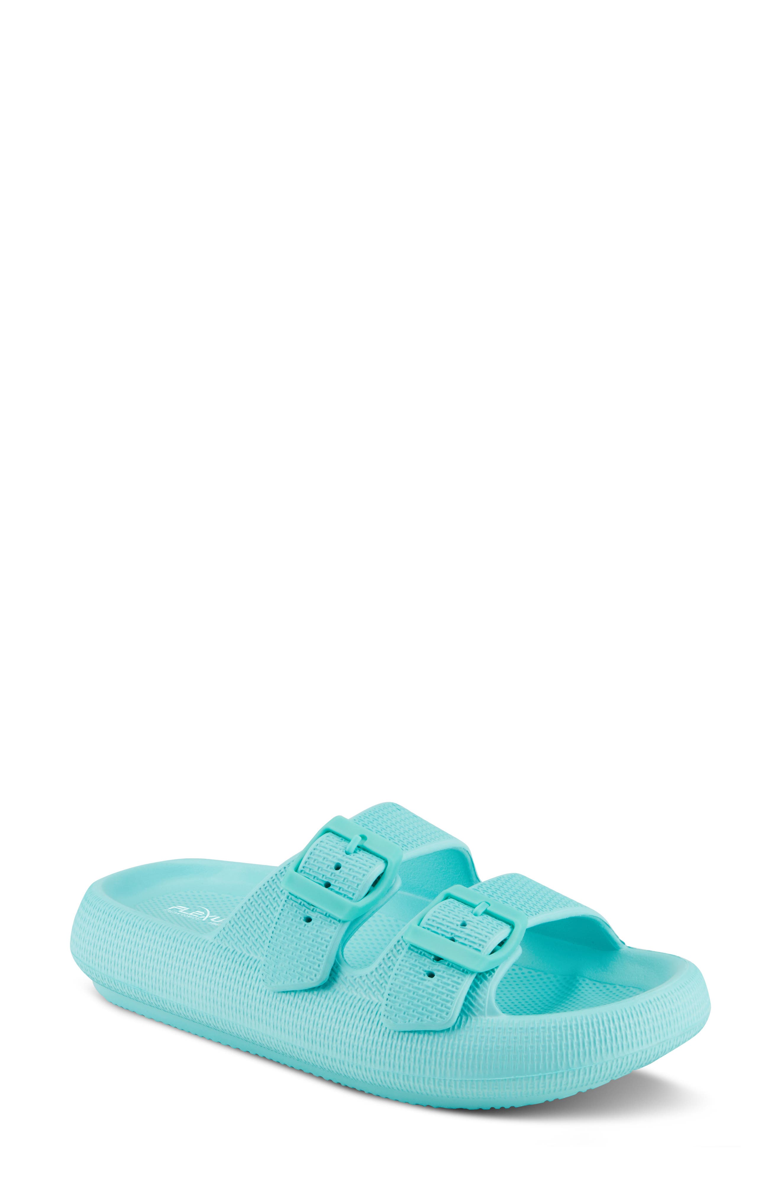 Flexus by Spring Step Bubbles Waterproof Slide Sandal, Main, color, Turquoise