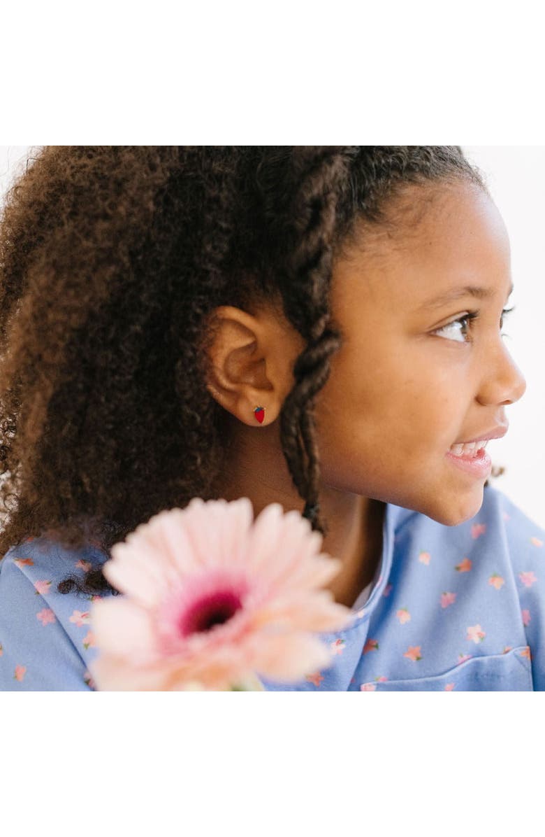 Pip Pop Strawberry Stud Earrings, Alternate, color, Red