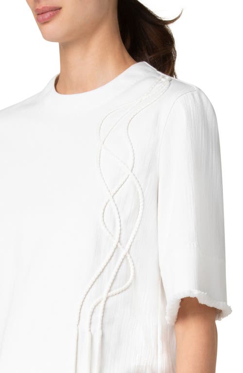 Akris Punto Rope Raw Edge Blouse In Cream
