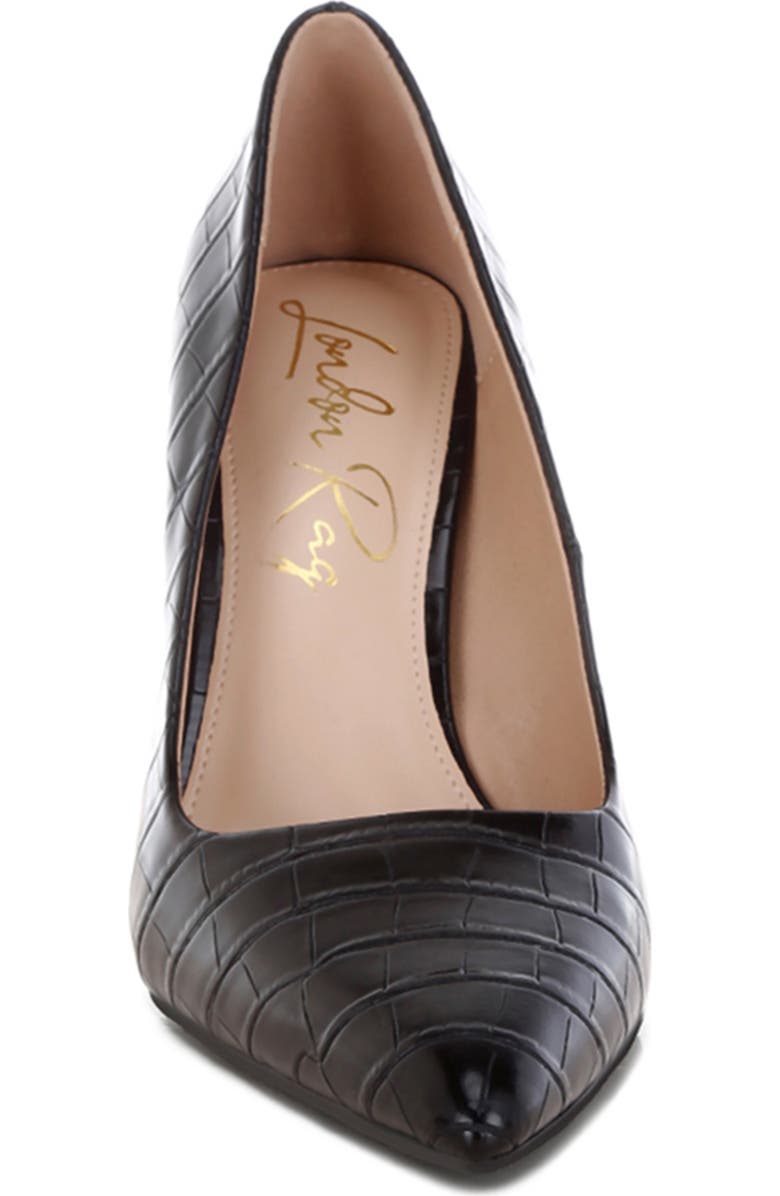 LONDON RAG Scheba Croc Embossed Pump, Alternate, color, Black