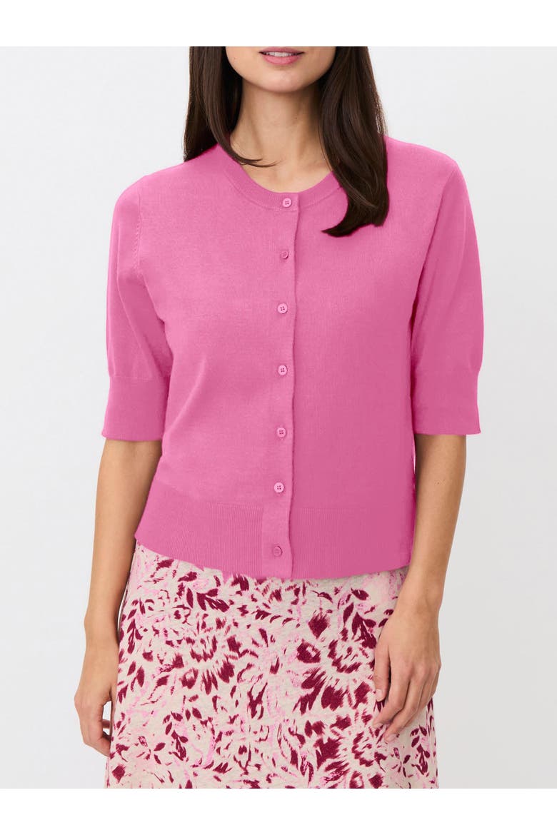 Malopus Half-Sleeve Knitted Cardigan, Alternate, color, Fuchsia Pink