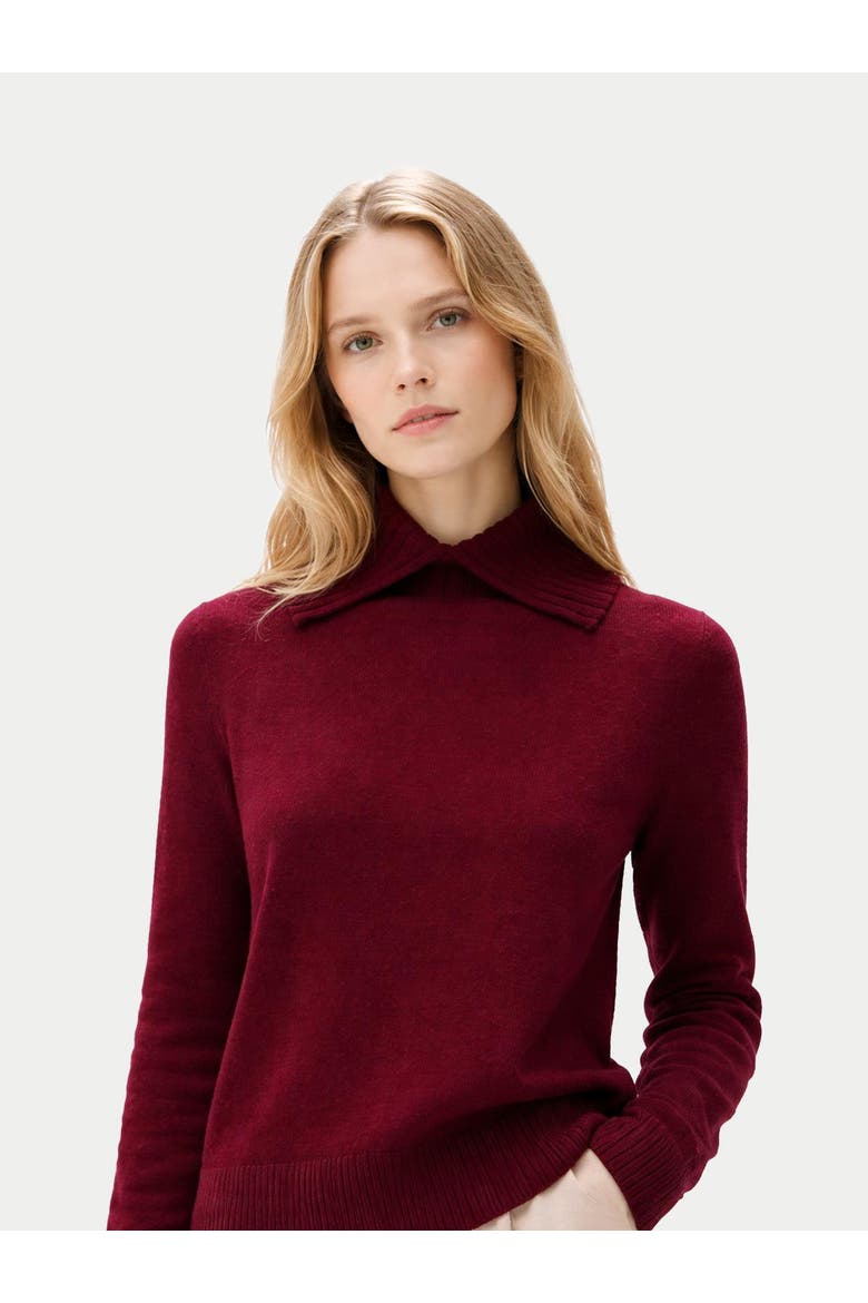 Slit T-Neck Sweater, Alternate, color, zinfandel