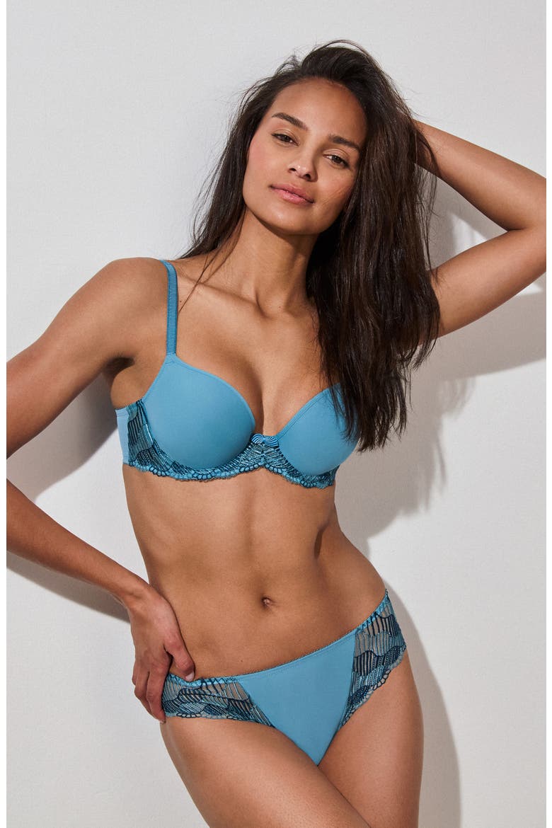 La Femme Underwire T-Shirt Bra, Alternate, color, ADRIATIC BLUE