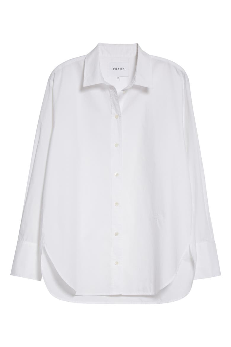 The Oversize Organic Cotton Button-Up Shirt, Alternate, color, BLANC