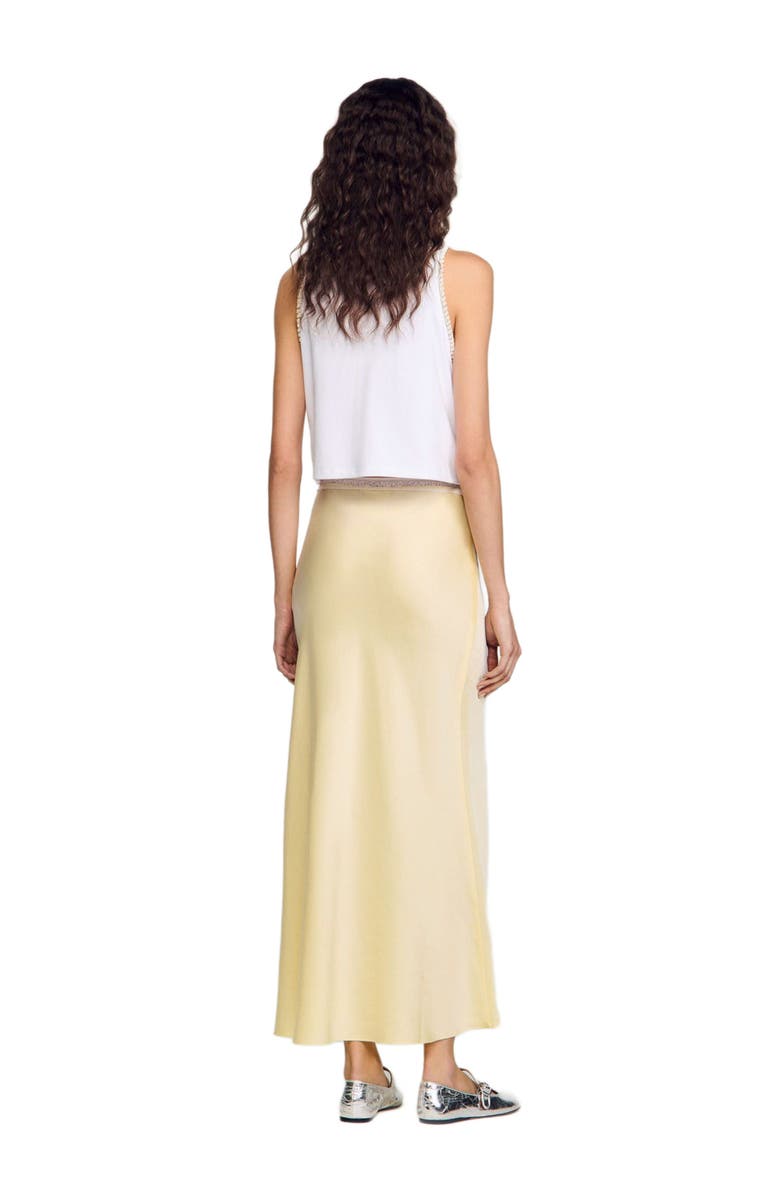 SANDRO Long satin-effect skirt, Alternate, color, 