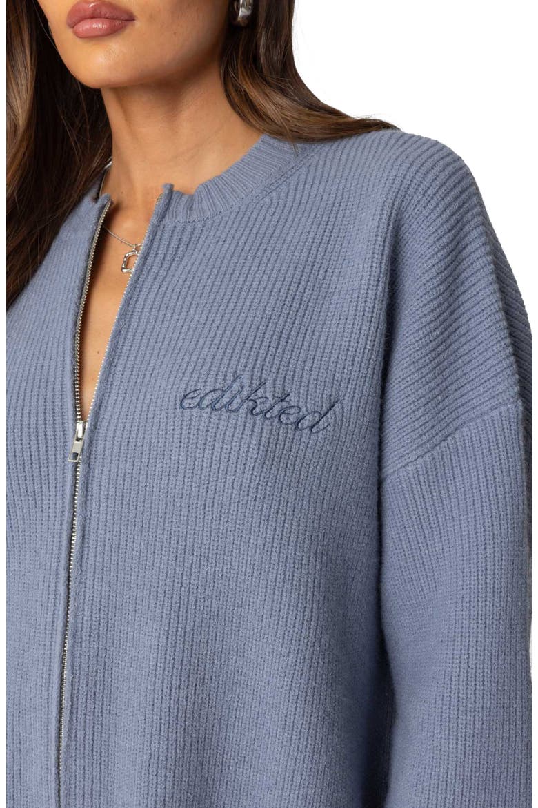Kris Crewneck Zip Sweater, Alternate, color, BLUE