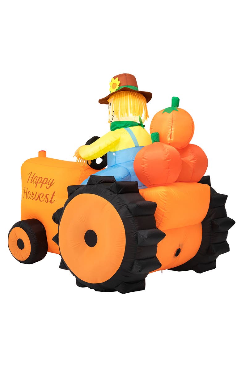 Glitzhome 7ft Fall Lighted Inflatable Tractor Decor, Alternate, color, 